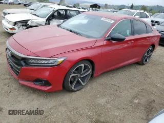 2021 Honda Accord Sport with VIN 1HGCV2F38MA006237, listed as a Copart auction lot 53097495 with 47,403 mi miles and Salvage title. Bid and sale history available at DreamBid. Image 1.