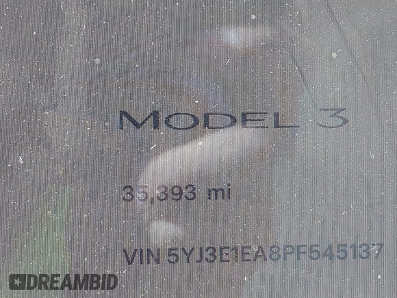 2023 Tesla Model 3 с VIN 5YJ3E1EA8PF545137, выставлен на аукционе IAAI как лот 41992188 с пробегом 35 393 миль миль и . История ставок и продаж доступна на DreamBid. Изображение 15.