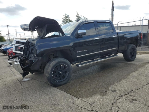2014 Chevrolet Silverado 1500 LTZ with VIN 3GCUKSECXEG128579, listed as a Copart auction lot 47622795 with 146,172 mi miles and Salvage Title. Bid and sale history available at carsss.com. Image 1.