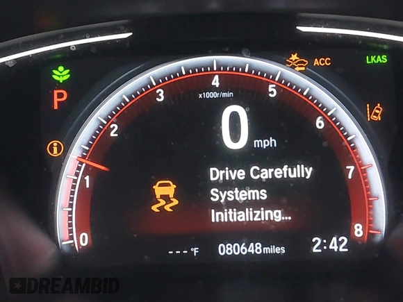 2020 Honda Civic Sedan Sport with VIN 2HGFC2F83LH540535, listed as a IAAI auction lot 41730827 with 80,648 mi miles. Bid and sale history available at carsss.com. Image 15.
