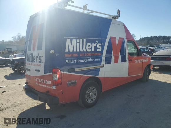2012 Nissan NV SV with VIN 1N6AF0LY9CN109517, listed as a Copart auction lot 48440255 with 207,365 mi miles and Salvage Title. Bid and sale history available at carsss.com. Image 3.