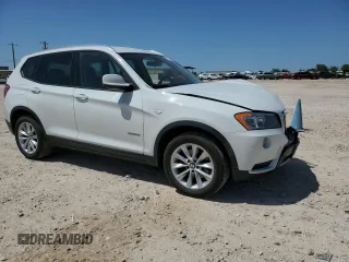 2014 BMW X3 xDrive28i with VIN 5UXWX9C56E0D37539, listed as a Copart auction lot 52455925 with 122,040 mi miles and Salvage Title. Bid and sale history available at DreamBid. Image 4.