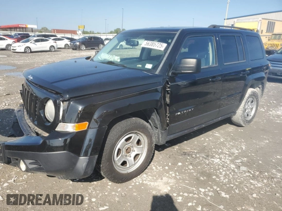 2014 Jeep Patriot Sport z VIN 1C4NJPBA9ED769615, wystawiony jako Copart lot #56385725 z przebiegiem 185 603 mil mil oraz Szkoda całkowita • Salvage title. Historia ofert i sprzedaży dostępna na DreamBid. Obrazek 1.