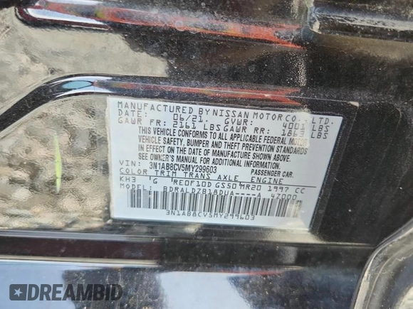 2021 Nissan Sentra SV with VIN 3N1AB8CV5MY299603, listed as a Copart auction lot 60078055 with 83,520 mi miles and Salvage title. Bid and sale history available at DreamBid. Image 12.