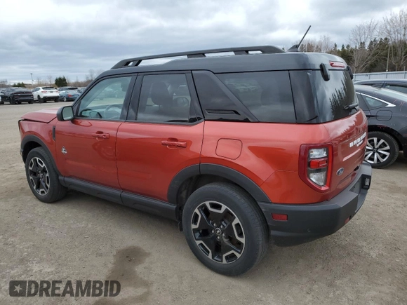 2023 Ford Bronco Sport Outer Banks z VIN 3FMCR9C68PRD33978, wystawiony jako Copart lot #51992395 z przebiegiem 37 133 mil mil oraz Czysty tytuł • Clean title. Historia ofert i sprzedaży dostępna na DreamBid. Obrazek 2.