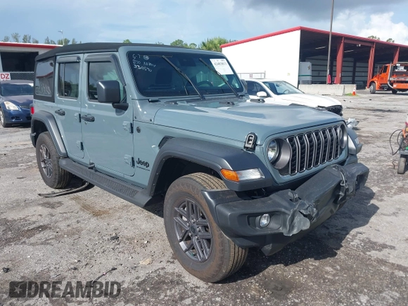 2024 Jeep Wrangler Willys с VIN 1C4PJXDG8RW334590, выставлен на аукционе IAAI как лот 42483813 с пробегом 8 575 миль миль и . История ставок и продаж доступна на DreamBid. Изображение 1.