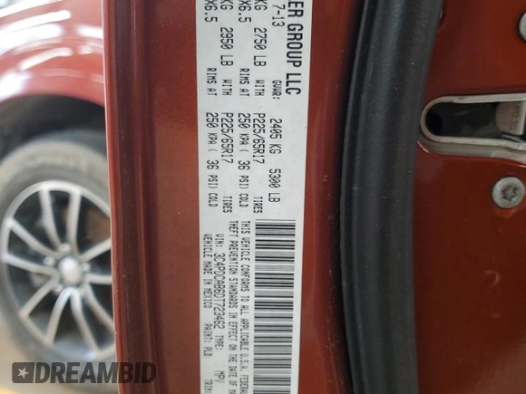 2013 Dodge Journey American Value with VIN 3C4PDCAB6DT723462, listed as a Copart auction lot 47743805 with 146,304 mi miles and Salvage title. Bid and sale history available at DreamBid. Image 13.