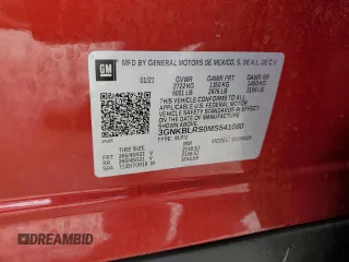 2021 Chevrolet Blazer Premier with VIN 3GNKBLRS0MS541080, listed as a Copart auction lot 75990264 with 33,371 mi miles and Salvage title. Bid and sale history available at DreamBid. Image 13.