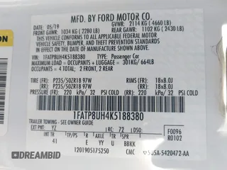 2019 Ford Mustang EcoBoost with VIN 1FATP8UH4K5188380, listed as a IAAI auction lot 40703415 with 63,748 mi miles. Bid and sale history available at carsss.com. Image 9.