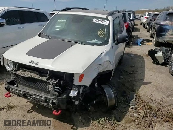 2020 Jeep Renegade Trailhawk with VIN ZACNJBC19LPL09240, listed as a Copart auction lot 52803075 with 70,698 mi miles and Non repairable. Bid and sale history available at DreamBid. Image 16.