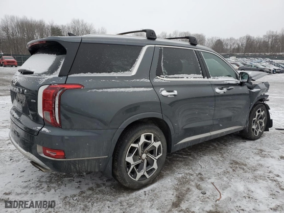 2022 Hyundai Palisade Calligraphy with VIN KM8R7DHE7NU411143, listed as a Copart auction lot 45398855 with 60,546 mi miles and Salvage Title. Bid and sale history available at carsss.com. Image 3.