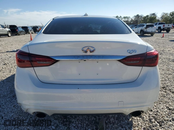 2021 Infiniti Q50 Pure with VIN JN1EV7AP6MM701378, listed as a Copart auction lot 43383655 with 87,293 mi miles and Salvage title. Bid and sale history available at DreamBid. Image 6.