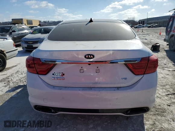 2015 Kia K900 Premium with VIN KNALU4D49F6025052, listed as a Copart auction lot 37285904 with 81,490 mi miles and Salvage Title. Bid and sale history available at carsss.com. Image 6.
