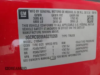 2010 Chevrolet Silverado 1500 LT with VIN 3GCRCSE08AG270268, listed as a IAAI auction lot 41534509 with 175,844 mi miles and . Bid and sale history available at DreamBid. Image 9.