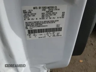 2014 Ford F-150 XL с VIN 1FTEX1CM8EKE65210, выставлен на аукционе Copart как лот 47454495 с пробегом 59 206 миль миль и Списание • Salvage title. История ставок и продаж доступна на DreamBid. Изображение 12.