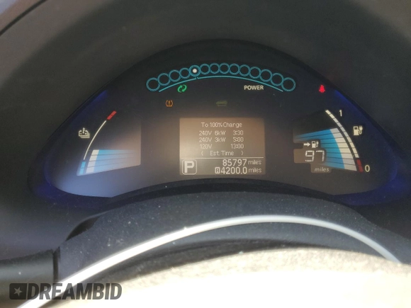 2016 Nissan LEAF SV with VIN 1N4BZ0CP2GC303867, listed as a Copart auction lot 47894815 with 85,797 mi miles and Salvage Title. Bid and sale history available at carsss.com. Image 9.
