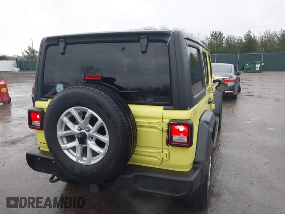 2023 Jeep Wrangler Sport with VIN 1C4HJXDG9PW631109, listed as a IAAI auction lot 41149861 with 27,570 mi miles and . Bid and sale history available at DreamBid. Image 4.