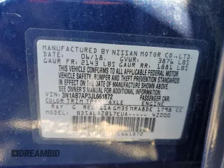 2018 Nissan Sentra SV with VIN 3N1AB7AP3JL661872, listed as a Copart auction lot 50361755 with 69,009 mi miles and Salvage Title. Bid and sale history available at DreamBid. Image 12.