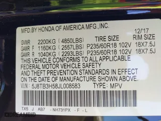 2018 Acura RDX w/Technology Pkg with VIN 5J8TB3H58JL008583, listed as a IAAI auction lot 41761974 with 105,984 mi miles. Bid and sale history available at carsss.com. Image 9.
