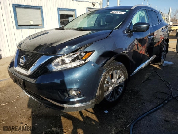 2018 Nissan Murano Platinum with VIN 5N1AZ2MH8JN107125, listed as a Copart auction lot 45966315 with 80,697 mi miles and Salvage Title. Bid and sale history available at carsss.com. Image 1.