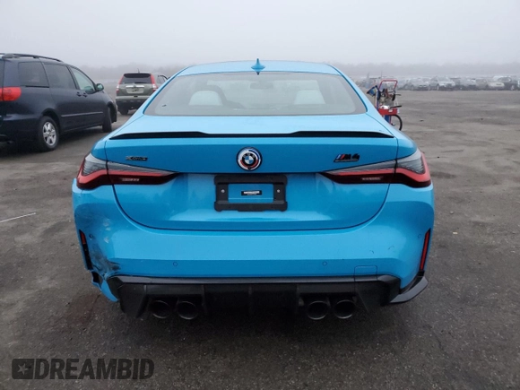 2023 BMW M4 Competition xDrive with VIN WBS43AZ04PCM30889, listed as a Copart auction lot 81932723 with 7,822 mi miles and Salvage title. Bid and sale history available at DreamBid. Image 6.