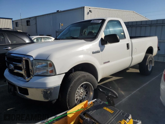 2005 Ford F-250 XL with VIN 1FTSF21P75EC11799, listed as a Copart auction lot 55653454 with 162,576 mi miles and Salvage Title. Bid and sale history available at DreamBid. Image 1.