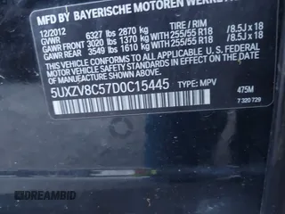 2013 BMW X5 xDrive50i с VIN 5UXZV8C57D0C15445, выставлен на аукционе IAAI как лот 42508989 с пробегом 102 212 миль миль и . История ставок и продаж доступна на DreamBid. Изображение 9.