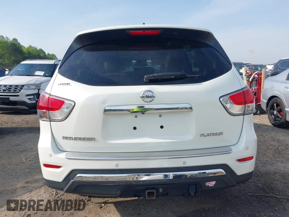 2015 Nissan Pathfinder Platinum with VIN 5N1AR2MN3FC641223, listed as a IAAI auction lot 42013024 with 148,673 mi miles and . Bid and sale history available at DreamBid. Image 17.