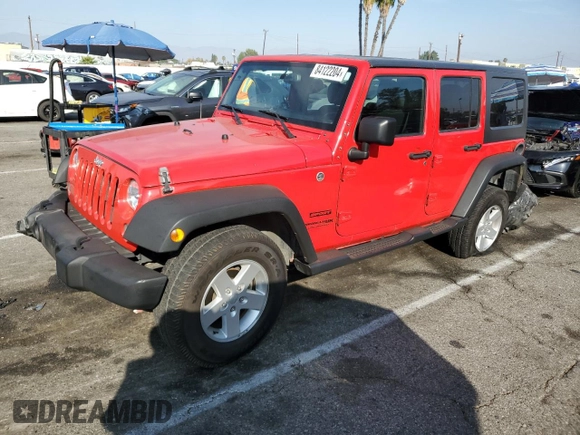 2018 Jeep Wrangler JK Unlimited Sport S with VIN 1C4HJWDGXJL855671, listed as a Copart auction lot 84122204 with 86,527 mi miles and Salvage Title. Bid and sale history available at carsss.com. Image 1.