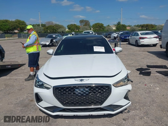2019 Genesis G70 Advanced with VIN KMTG34LE0KU034232, listed as a IAAI auction lot 42113393 with 47,360 mi miles and . Bid and sale history available at DreamBid. Image 12.