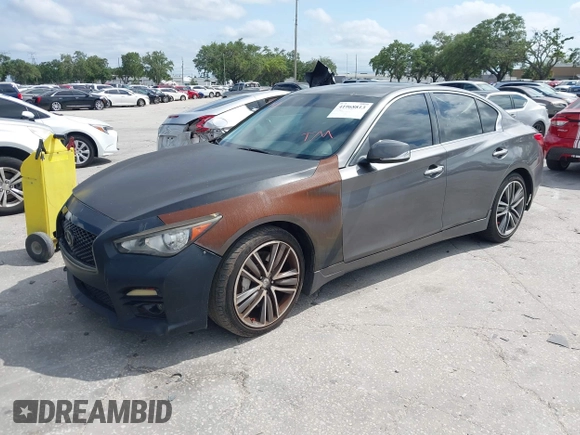 2015 Infiniti Q50 Premium with VIN JN1BV7AP8FM352195, listed as a IAAI auction lot 41968813 with 146,542 mi miles. Bid and sale history available at carsss.com. Image 17.