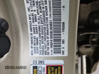 2008 Honda Civic LX with VIN 1HGFA16558L069651, listed as a Copart auction lot 54701515 with 169,910 mi miles and Clean Title. Bid and sale history available at DreamBid. Image 12.