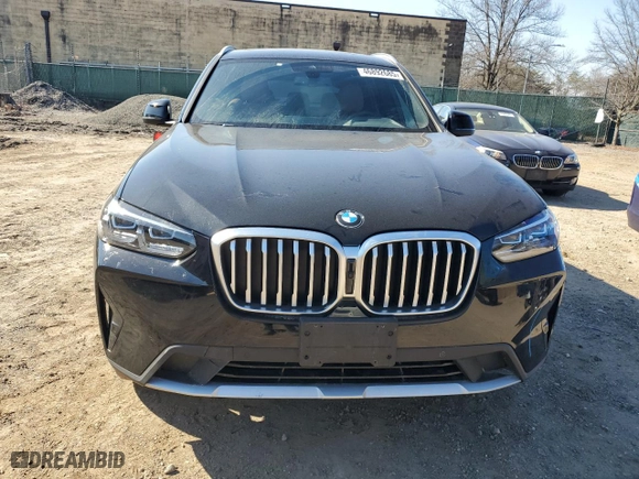 2023 BMW X3 xDrive30i with VIN 5UX53DP03P9T15924, listed as a Copart auction lot 46892685 with 7,620 mi miles and Salvage Title. Bid and sale history available at carsss.com. Image 5.
