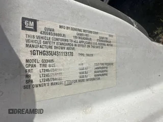 2003 GMC Savana Cargo Van with VIN 1GTHG35U431113170, listed as a Copart auction lot 44413145 with 293,807 mi miles and Clean Title. Bid and sale history available at carsss.com. Image 10.