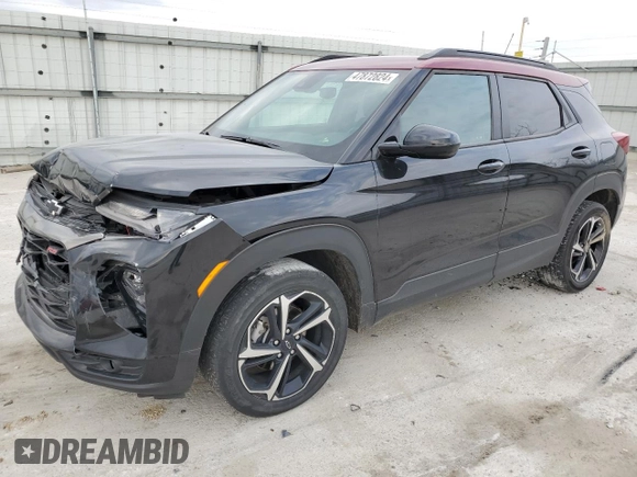 2021 Chevrolet TrailBlazer RS with VIN KL79MTSL1MB076337, listed as a Copart auction lot 47872824 with 70,239 mi miles and . Bid and sale history available at DreamBid. Image 1.