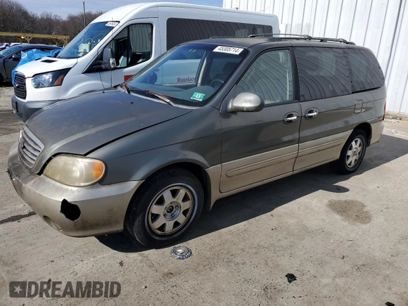 2003 Kia Sedona LX with VIN KNDUP131136362461, listed as a Copart auction lot 45305714 with 80,265 mi miles and Clean Title. Bid and sale history available at carsss.com. Image 1.