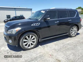 2014 Infiniti QX80 z VIN JN8AZ2NEXE9064208, wystawiony jako Copart lot #57646125 z przebiegiem 181 361 mil mil oraz Czysty tytuł • Clean title. Historia ofert i sprzedaży dostępna na DreamBid. Obrazek 1.