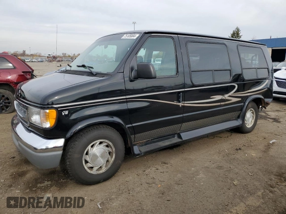 1999 Ford Econoline Cargo with VIN 1FDRE14W6XHA56562, listed as a Copart auction lot 75185804 with 153,673 mi miles and Clean Title. Bid and sale history available at carsss.com. Image 1.