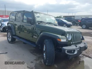 2022 Jeep Wrangler Unlimited Sahara Altitude with VIN 1C4HJXEG3NW194042, listed as a IAAI auction lot 42643314 with 32,091 mi miles and . Bid and sale history available at DreamBid. Image 1.