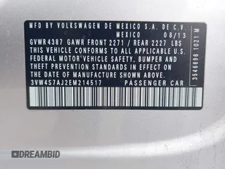 2014 Volkswagen Jetta GLI Edition 30 с VIN 3VW4S7AJ2EM214517, выставлен на аукционе IAAI как лот 41662860 с пробегом 185 783 миль миль и . История ставок и продаж доступна на DreamBid. Изображение 9.