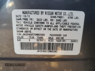 2012 Infiniti G25 x with VIN JN1DV6AR7CM860982, listed as a Copart auction lot 48275874 with 66,973 mi miles and Salvage Title. Bid and sale history available at carsss.com. Image 12.