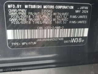 2024 Mitsubishi Outlander SE with VIN JA4J4VA84RZ627488, listed as a Copart auction lot 43168125 with 2,418 mi miles and Salvage Title. Bid and sale history available at carsss.com. Image 14.