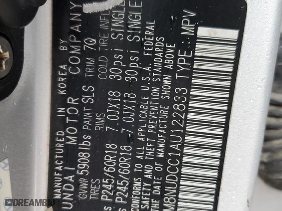 2010 Hyundai Veracruz Limited with VIN KM8NUDCC1AU122833, listed as a Copart auction lot 86812454 with 0 mi miles and Salvage Title. Bid and sale history available at carsss.com. Image 12.