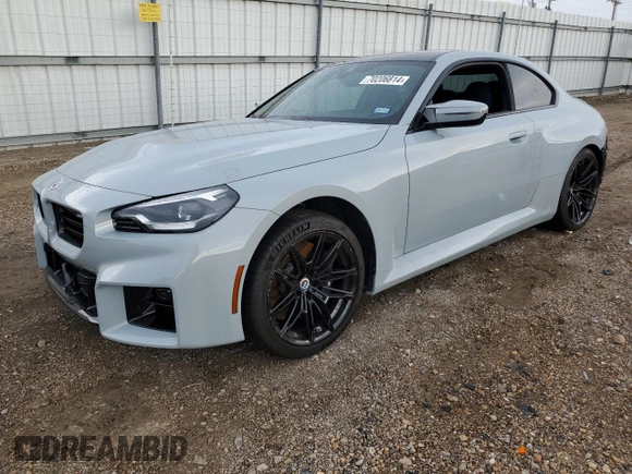 2023 BMW M2 with VIN 3MF13DM05P8D11918, listed as a Copart auction lot 70206814 with 6,466 mi miles and Salvage Title. Bid and sale history available at carsss.com. Image 1.