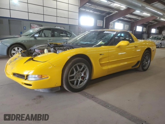 2003 Chevrolet Corvette Z06 with VIN 1G1YY12S635129327, listed as a Copart auction lot 51208995 with 34,626 mi miles and Clean Title. Bid and sale history available at carsss.com. Image 1.