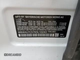 2019 BMW X1 sDrive28i with VIN WBXHU7C57K5L10243, listed as a Copart auction lot 48959423 with 42,248 mi miles. Bid and sale history available at carsss.com. Image 13.