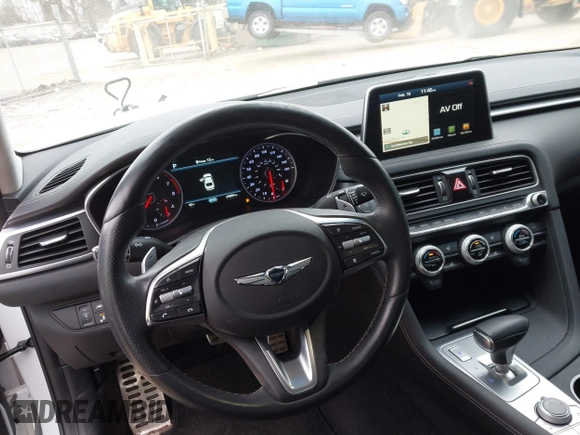2020 Genesis G70 3.3T with VIN KMTG34LEXLU060919, listed as a IAAI auction lot 41619579 with 69,859 mi miles. Bid and sale history available at carsss.com. Image 21.