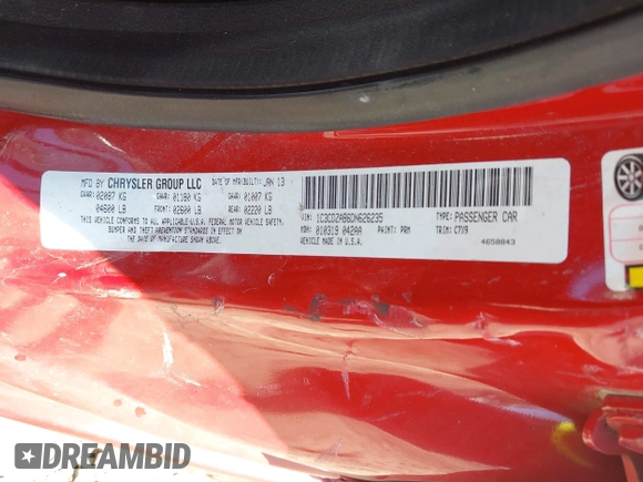 2013 Dodge Avenger SE with VIN 1C3CDZAB6DN626235, listed as a IAAI auction lot 42009562 with 160,910 mi miles and . Bid and sale history available at DreamBid. Image 9.