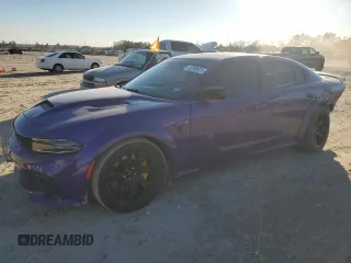 2023 Dodge Charger SRT Hellcat Widebody Jailbreak with VIN 2C3CDXL97PH585769, listed as a Copart auction lot 42298925 with 5,388 mi miles and Salvage Title. Bid and sale history available at carsss.com. Image 1.