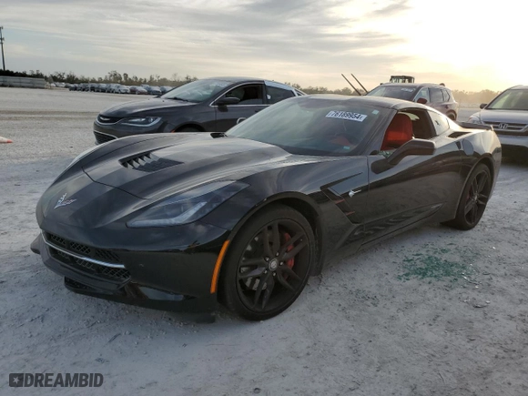 2015 Chevrolet Corvette Stingray Z51 3LT with VIN 1G1YL2D74F5119235, listed as a Copart auction lot 76189954 with 0 mi miles and Salvage Title. Bid and sale history available at carsss.com. Image 1.